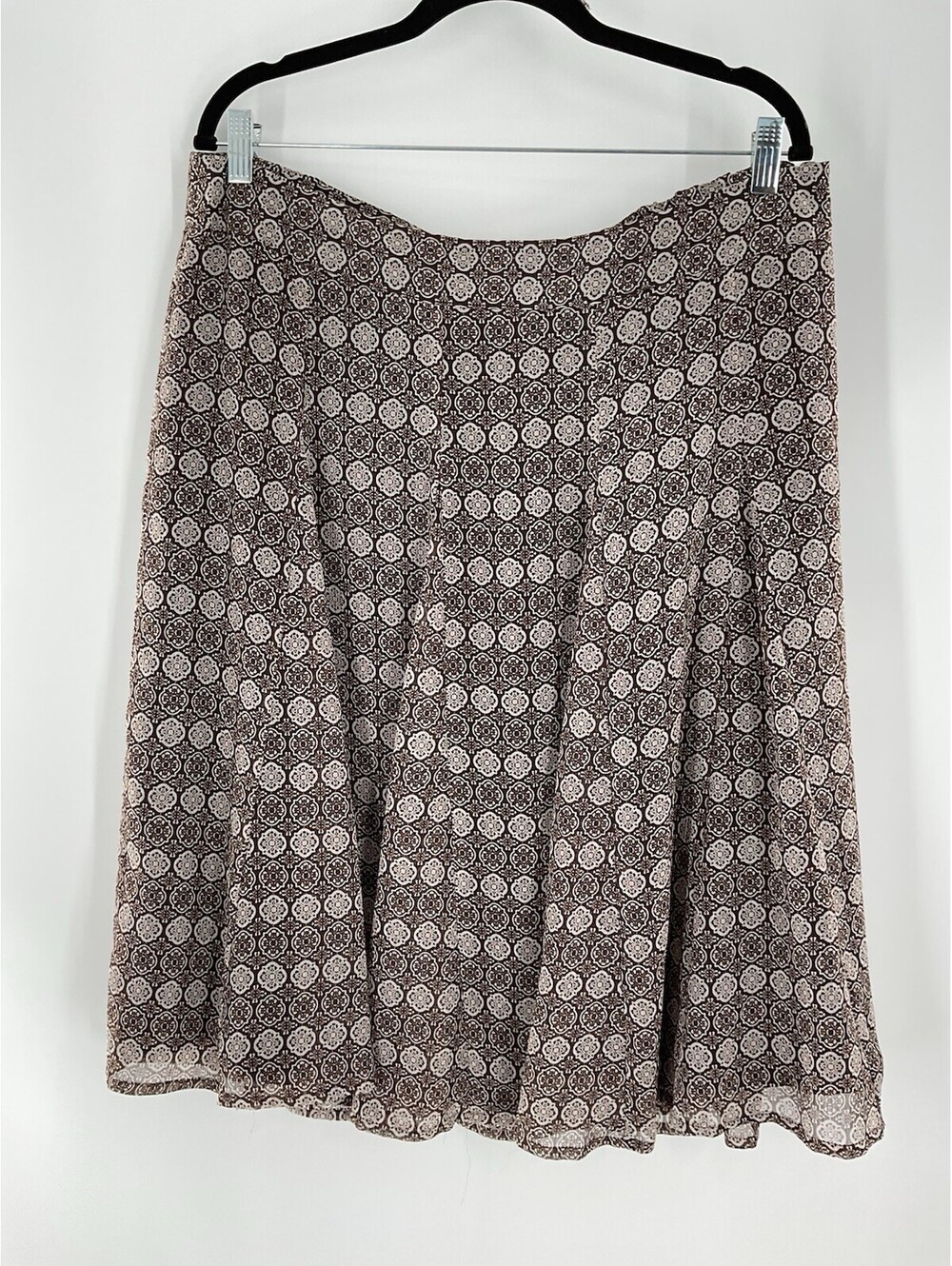 Attention Extra Large Skirt Knee Length Brown And Gray 118